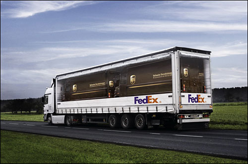 camion FedEx UPS DHL Chronopost livraison express