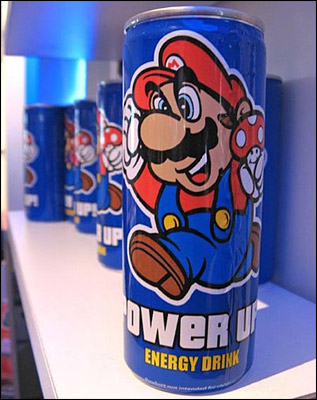 Super Mario bros Energy Drink can vodka redbull lemon