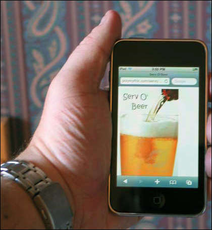 serv obeer robot serveur biere iphone