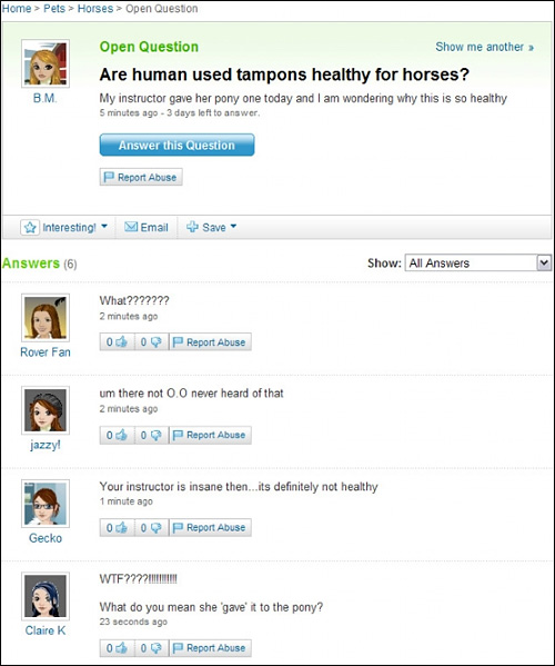 yahoo question reponse insolite answers dumb