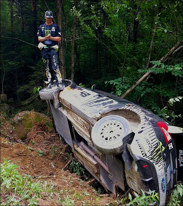 photo ken block crash ford fiesta wrc rallye new england forest rally