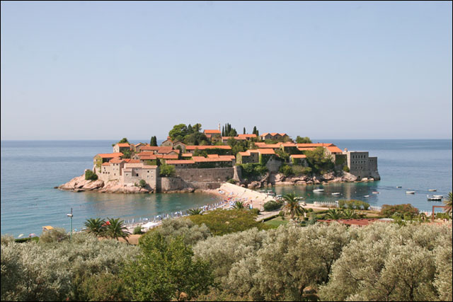 photo hd village Sveti Stefan Montenegro visiter pas cher baie de kotor budva