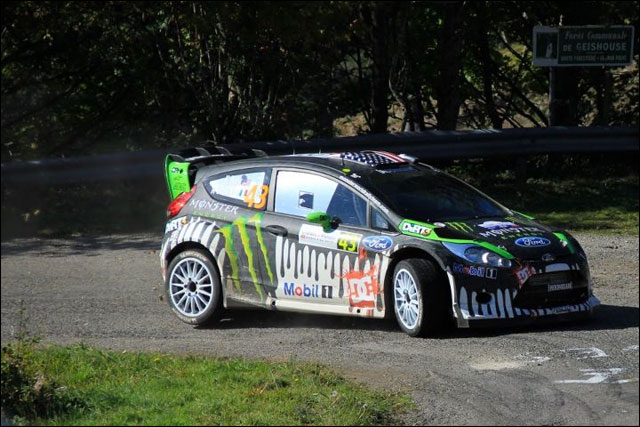 photo Rallye de France 2011 WRC route montagne Alsace Ford Fiesta WRC Ken Block