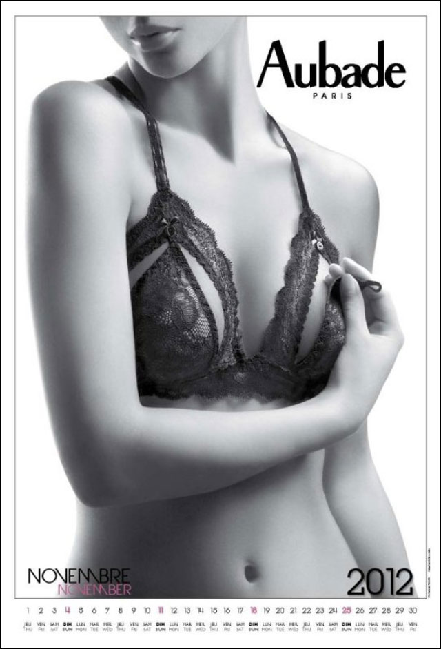photo hd calendrier Aubade 2012 couverture lingerie fine soutien gorge sexy photo hd calendrier Aubade 2012 couverture lingerie fine soutien gorge sexy