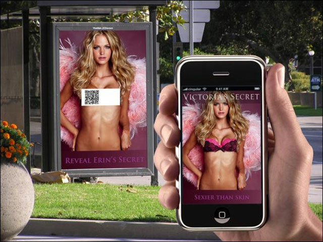 publicite Victoria Secret qrcode lingerie fine sexy gratuite smartphone