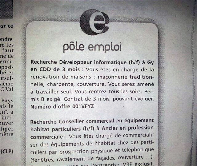 ... failed insolite tags emploi informaticien macon pole emploi