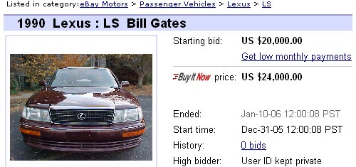 Lexus LS 400 Bill Gates