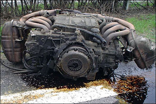 porsche 911 crash autoroute autobahn moteur flat6 boxer