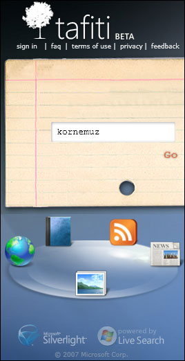 Microsoft Tafiti Silverlight LiveSearch MSN moteur recherche