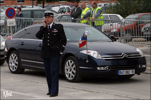 Citroen C6 presidentielle Nicolas Sarkozy visite Mulhouse Faculte Fonderie inauguration President Republique