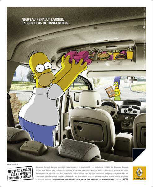 les simpson publicite renault kangoo pub simson famille homer marge simpsons