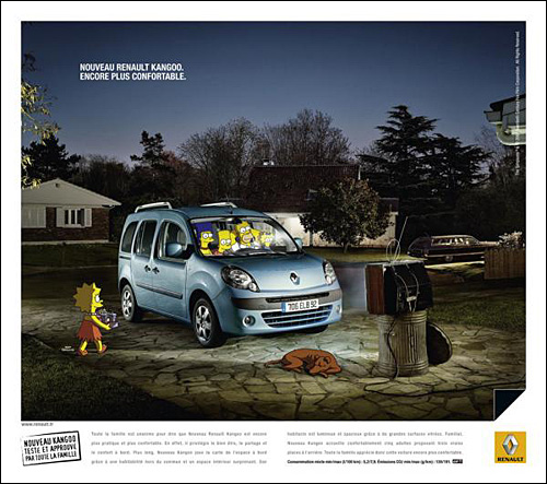 les simpson publicite renault kangoo pub simson famille homer marge simpsons