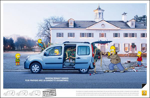 les simpson publicite renault kangoo pub simson famille homer marge simpsons