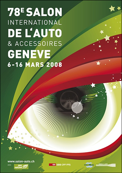affiche salon auto geneve 2008 voiture automobile