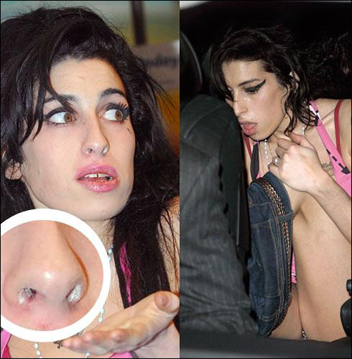 Amy Winehouse se drogue et se déshabille en public.