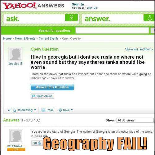 américain nul en geographie fail forum yahoo question reponse failed boulet