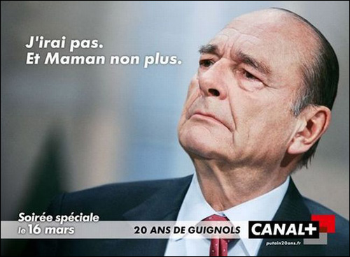 affiche pub guignols info 20 ans jacques chirac