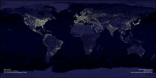 photo planete nuit terre