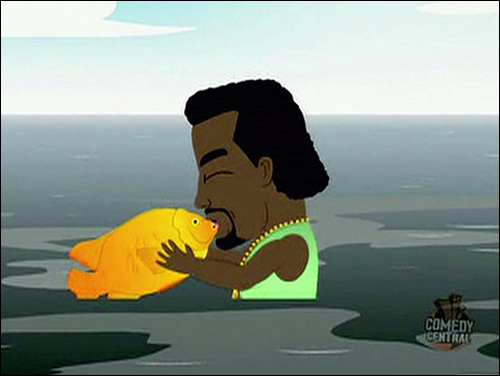 kanye west south park gay fish