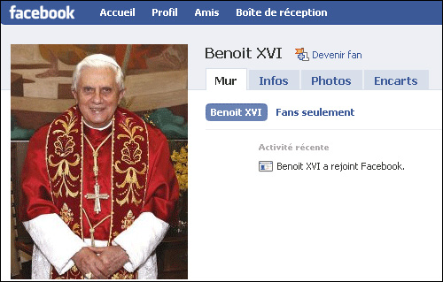 pape benoit 16 xvi facebook iphone youtube