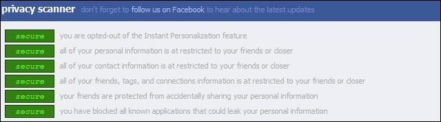 facebook reclaim privacy scanner