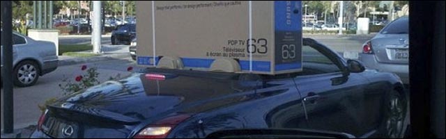 transporter tv lcd led voiture cabriolet photo insolite usa transporter tv lcd led voiture cabriolet photo insolite usa