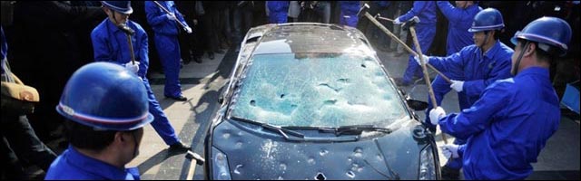 Lamborghini Gallardo L140 photo detruite Chine casse massacre Lamborghini Gallardo L140 photo detruite Chine casse massacre