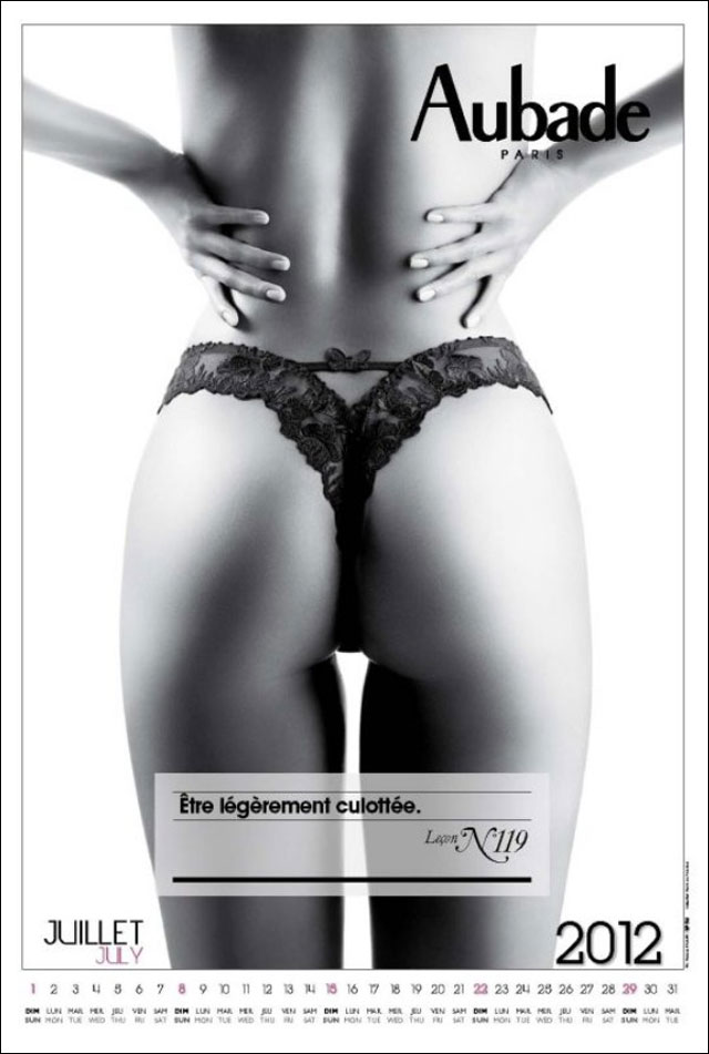 photo hd calendrier Aubade 2012 couverture lingerie fine soutien gorge sexy