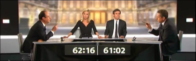 debat TV Nicolas Sarkozy vs Francois Hollande election president republique 2012 debat TV Nicolas Sarkozy vs Francois Hollande election president republique 2012