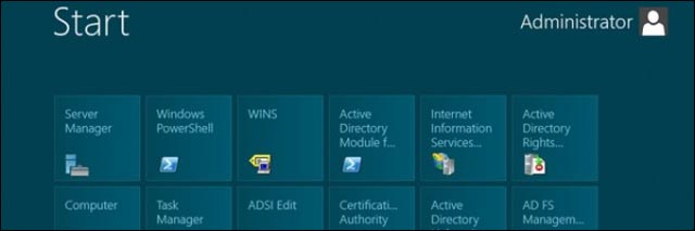 Windows Server 2012 desktop menu demarrer metro like Windows 8 screenshot Windows Server 2012 desktop menu demarrer metro like Windows 8 screenshot