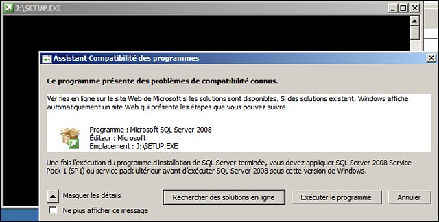 installation SQL Server 2008 sur Windows Server 2008 R2