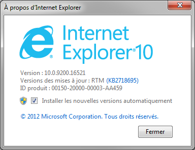 Internet Explorer 10 about IE10 Internet Explorer 10 about IE10