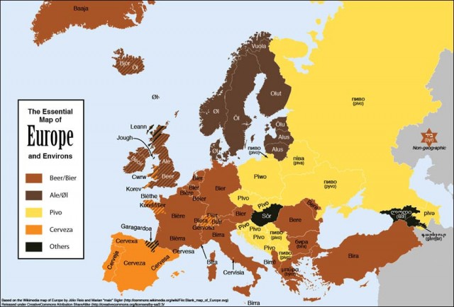 carte Europe biere