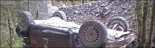 Gros crash de Mikko Hirvonen au Rallye WRC de Grande-Bretagne