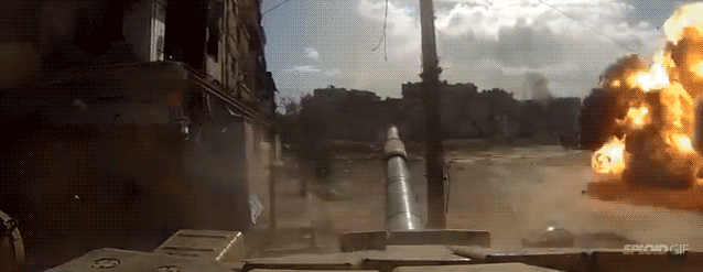 gif HD GoPro tank char guerre Syrie