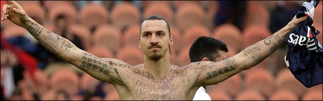 Zlatan Ibrahimovic tatouages match foot PSG Zlatan Ibrahimovic tatouages match foot PSG