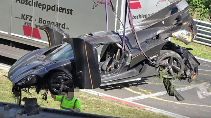 photo video Koenigsegg One 1 crash Nurburgring